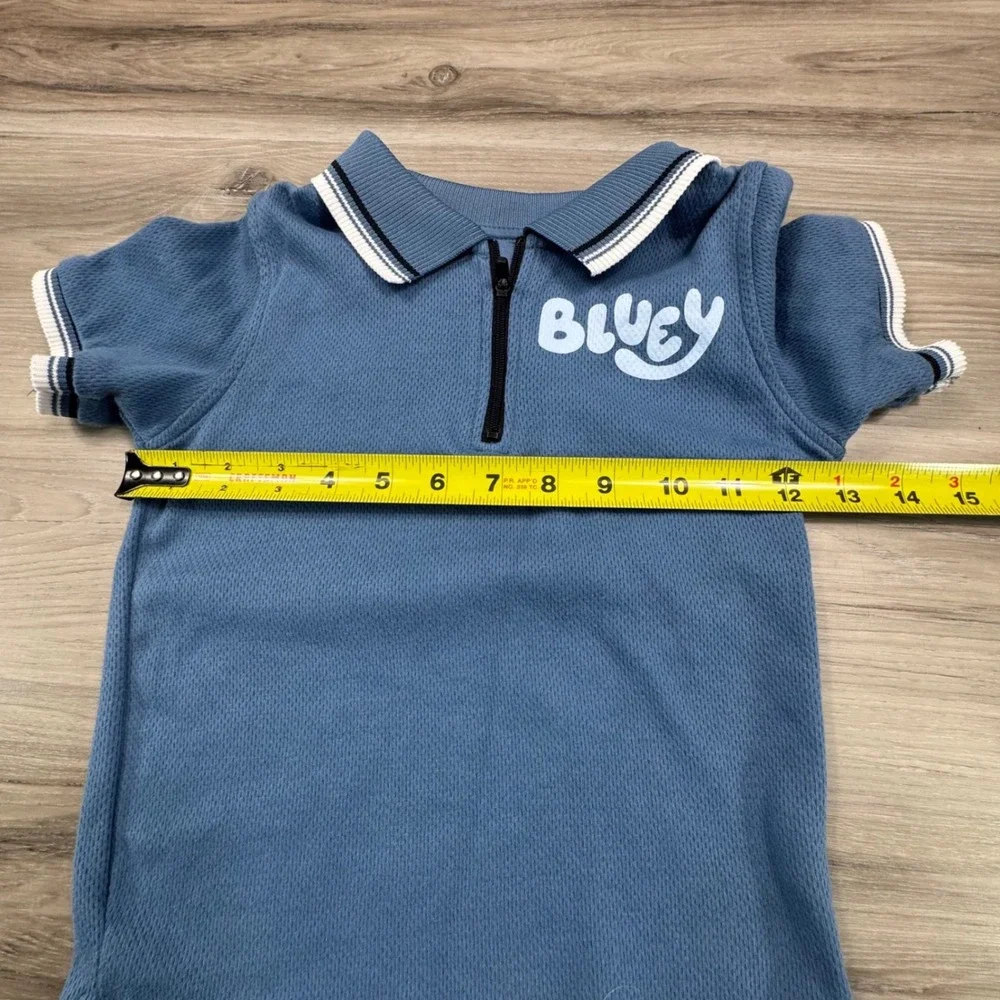 Bluey Toddler Boys Blue Quarter Zip Polo Shirt‎ Size 5T